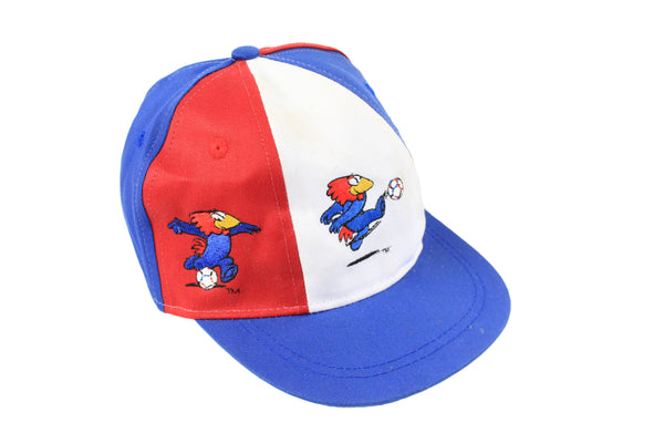 Vintage World Cup France 1998 Cap Kids size multicolor retro rare headwear baseball hat summer sun visor blue big logo authentic athletic