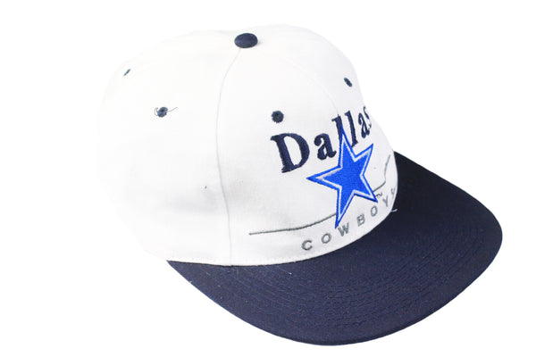 Vintage Dallas Cowboys Cap white big logo NFL football sport hat 90s