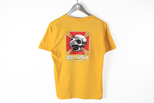 Vintage Tony Hawk Powell Peralta 1999 T-Shirt Small / Medium yellow deadstock rare skateboarding tee 90s