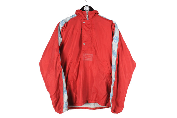 Vintage Nike Anorak Jacket Medium red 90s windbreaker sport style made in Italy Oregon navy tags