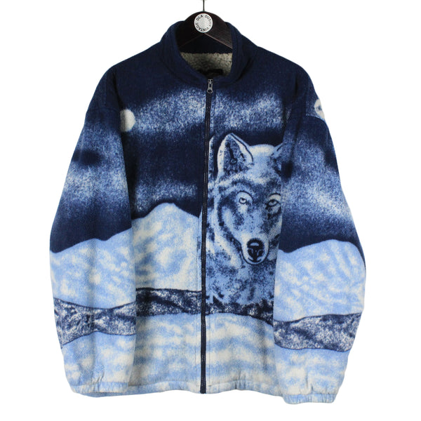 Vintage Wolf Fleece Full Zip Large dla dushy