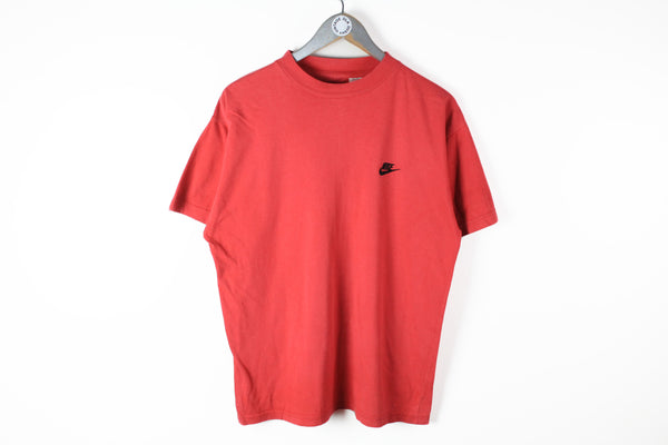 Vintage Nike T-Shirt Medium red small logo 90s sport tee