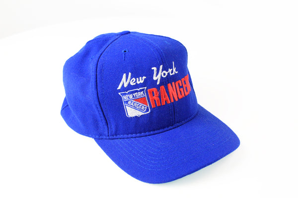 Vintage Rangers New York Cap blue big logo 90s retro style NHL Hockey hat