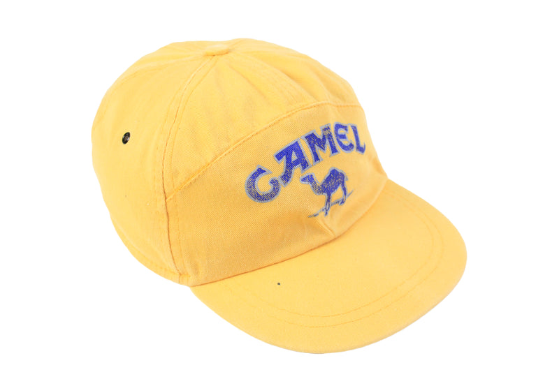 Vintage Camel Cap big logo yellow brigth 90's 80's style hipster headwear baseball hat cigarettes collection street style 