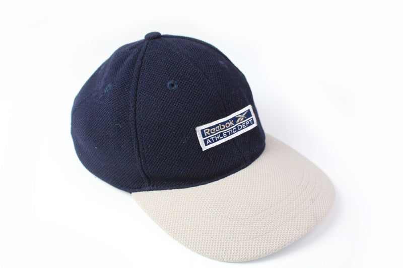 Vintage Reebok Cap blue gray 90s cotton Athletic Dept retro style hat