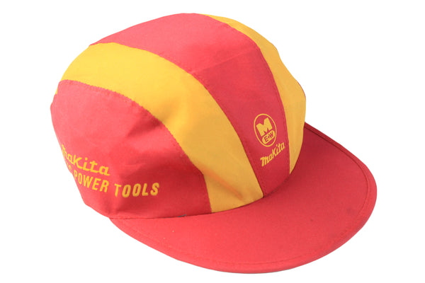 Vintage Makita Cap red yellow 90s big logo retro hat