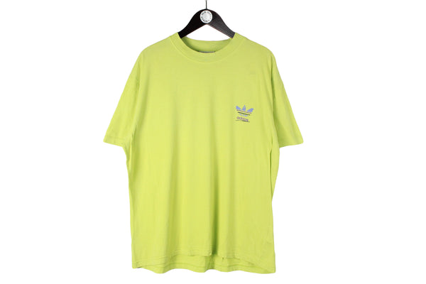 Vintage Adidas T-Shirt XLarge green small logo 90s retro style cotton sport tee