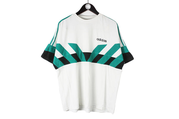 Vintage Adidas T-Shirt XLarge white 90s sport style retro cotton tee