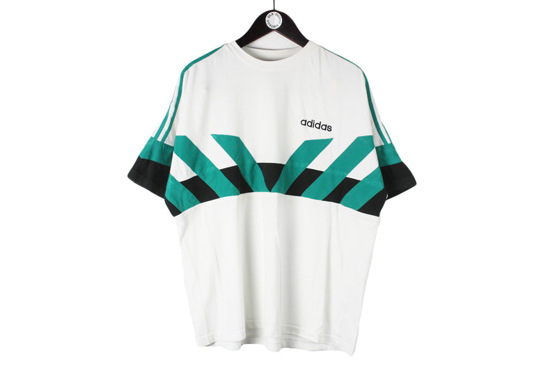 Vintage Adidas T-Shirt XLarge white 90s sport style retro cotton tee