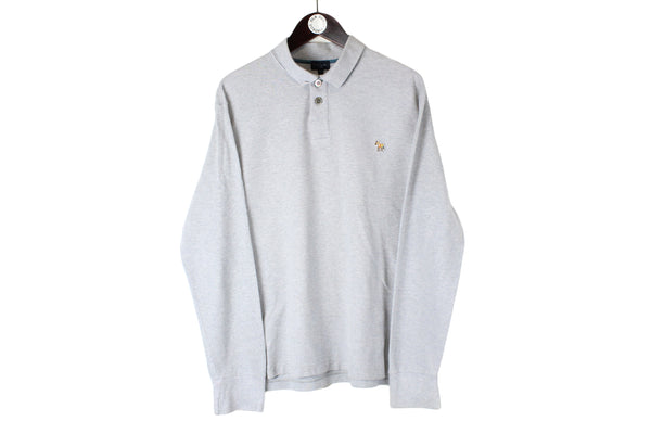 Paul Smith Long Sleeve Polo T-Shirt gray rugby shirt authentic London shirt