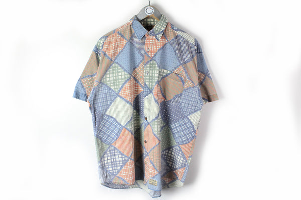 Vintage Shirt Medium / Large abstract pattern geometric shirt 90s 