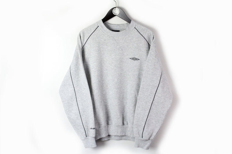 Vintage Umbro Sweatshirt Large gray small logo 90s sport jumper