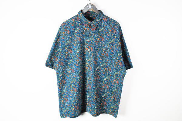 Vintage Hawaii Shirt Large blue 90s retro wear