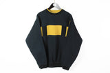 Vintage Carlo Colucci Sweatshirt Large black yellow 90s sport style Germany brand