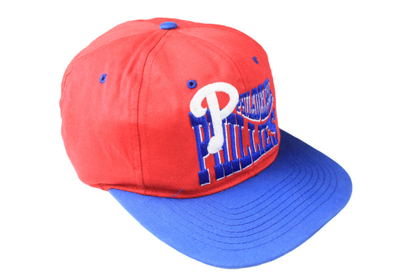 vintage PHILLIES PHILADELPHIA Cap big logo team one size retro mlb baseball authentic 90's summer sun visor USA Sport wear red blue hat