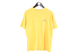 Vintage Champion T-Shirt bright yellow tee summer top front logo short sleeve 90's style retro rare clothing 