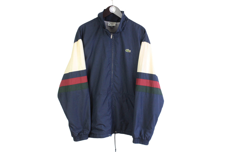 Vintage Lacoste Jacket navy blue full zip retro style casual wear 90's 80's spirit clothing authentic brand france