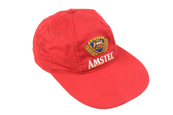 Vintage Amstel Cap beer drink red bright big logo retro rare street style basic headwear baseball hat