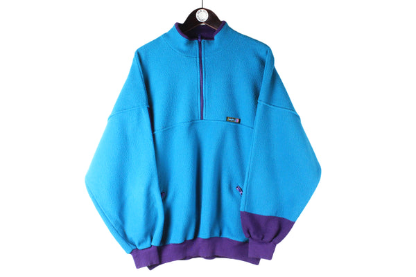 Vintage Hayler Fleece 1/4 Zip blue 90s retro sport sweater ski jumper