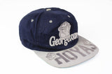 Vintage Hoyas Georgetown Cap blue gray big logo 90s style sport University Snapback