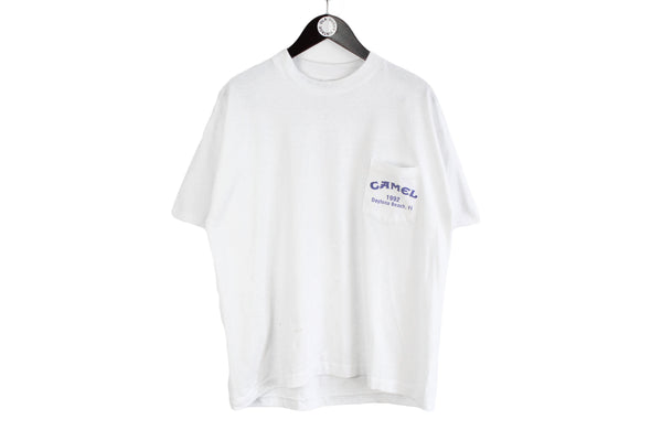 Vintage Camel T-Shirt big logo white summer retro top basic 90's style usa tee short cleeve cotton crewneck