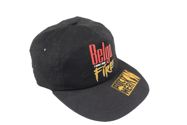 Vintage Belga Light My Fire 1996 Cap rock music retro rare summer headwear baseball cap black big logo street style