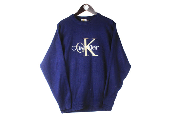 Vintage Calvin Klein Sweater bootleg 90s big logo retro jumper 