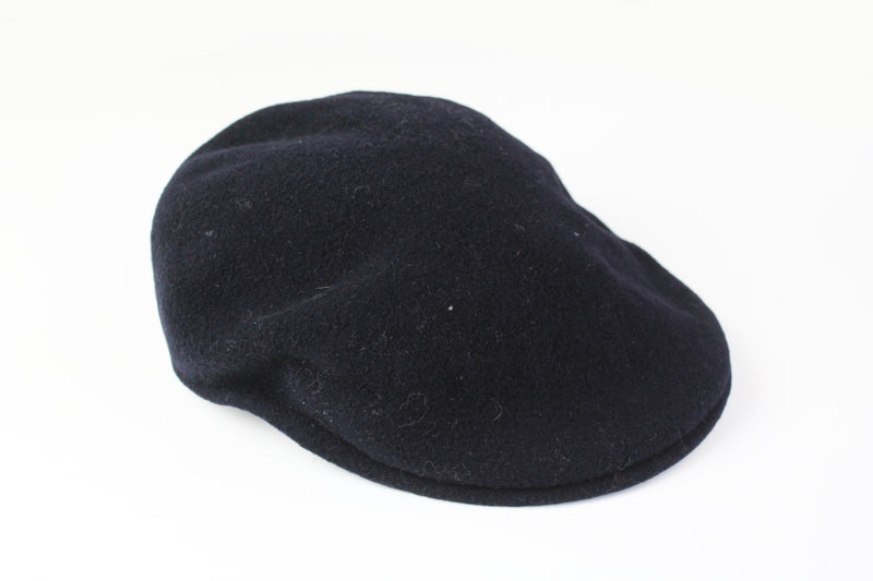 Vintage Kangol Newsboy Cap black 90's made in Great Britain UK style authentic hip hop hat