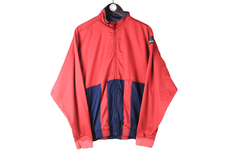 Vintage Adidas Equipment Track Jacket red blue 90s retro patch logo windbreaker
