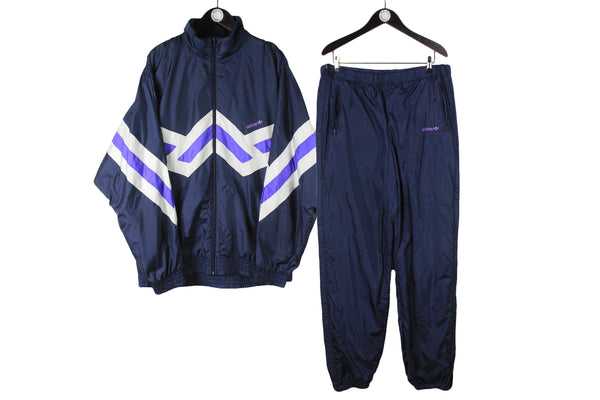 Vintage Adidas Tracksuit XLarge 90s full zip sport jacket and athletic trousers 90s windbreaker