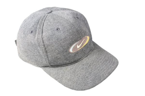Vintage Nike Cap gray 90s retro cotton swoosh logo hat sport style