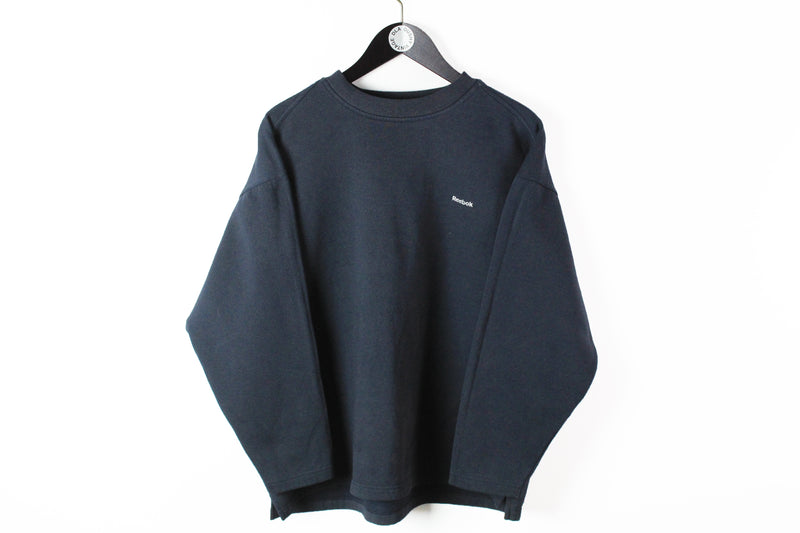 Vintage Reebok Sweatshirt Small navy blue 90s sport streetwear