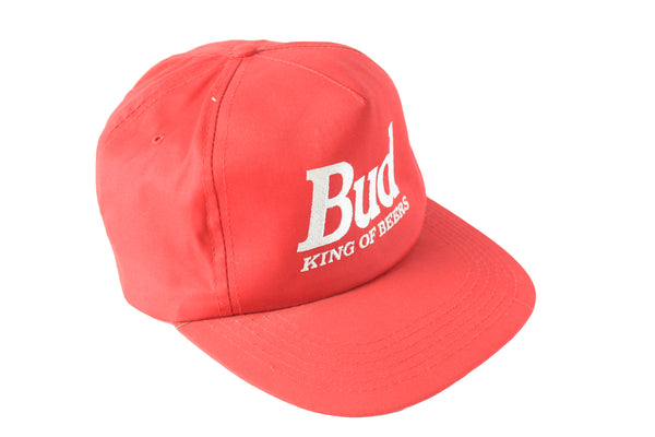 Vintage Bud Cap King of Beers red 90's Budweiser big logo hat