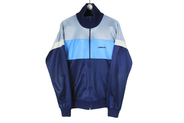 Vintage Adidas Track Jacket Large blue classic 80s sportswear made in Thailand