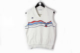 Vintage Adidas Ivan Lendl Vest Small white tennis court 80s made in West Germany rare sleeveless sweatshirt