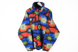 Vintage Nordica Fleece 1/4 Zip XLarge multicolor abstract sweater