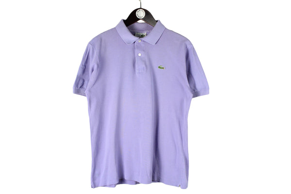 Vintage Lacoste Polo T-Shirt Medium purple 90s made in France classic tennis cotton top