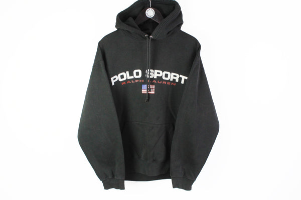 Vintage Polo Sport Ralph Lauren Hoodie Large big logo 90s oversize hip hop retro style jumper