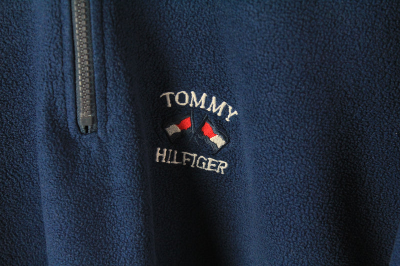 Vintage Tommy Hilfiger Bootleg Fleece 1/4 Zip Large / XLarge