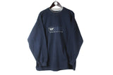 Vintage Diesel Sweatshirt navy blue big logo embroidery bootleg jumper 90s crewneck