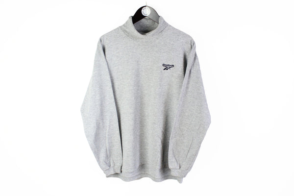 Vintage Reebok Turtleneck Medium gray 90s sweatshirt 