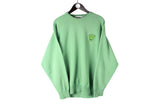 Vintage Lyle & Scott Sweater green crewneck wool jumper golf pullover 90s made in England