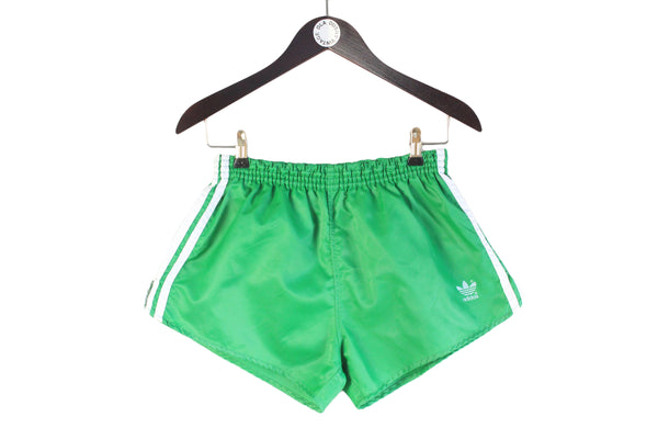Vintage Adidas Shorts Medium made in West Germany green 80s retro classic polyester shorts