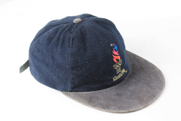 Vintage Atlanta 1996 Olympic Games Cap navy blue baseball 90s hat retro sport wear