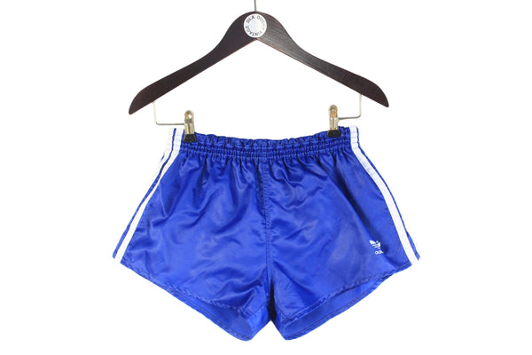 Vintage Adidas Shorts Small made in West Germany 80s blue polyester classic retro shorts
