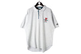 Vintage Adidas New York Training Polo T-Shirt gray retro collared 90s oversize shirt