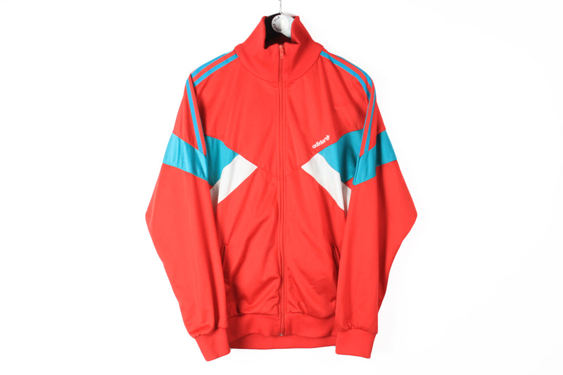 Vintage Adidas Track Jacket XLarge red 90's authentic Germany style techno windbreaker