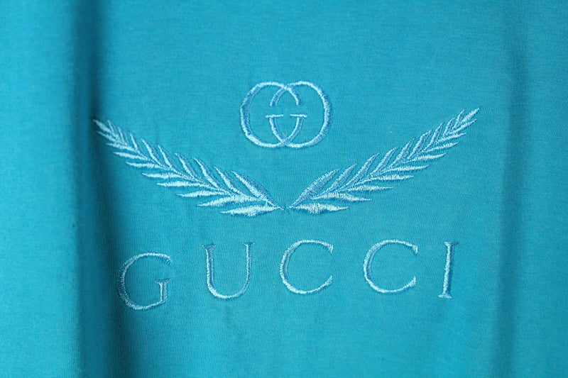 Vintage Gucci Bootleg Embroidery Logo T-Shirt Large / XLarge