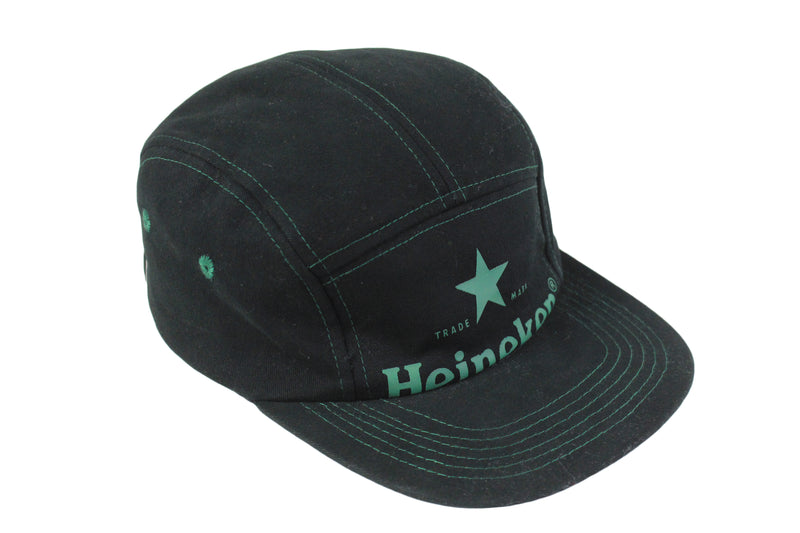 Vintage Heineken Cap black basic baseball hat big logo 90's 80's hipster style old school headwear beer brand