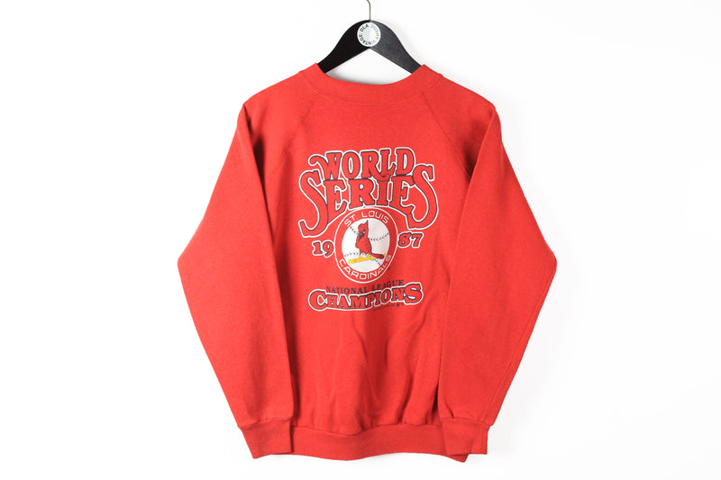 Vintage World Series St. Louis Cardinals Sweatshirt National League Champions red big logo cotton 80s MLB  1987 baseball
